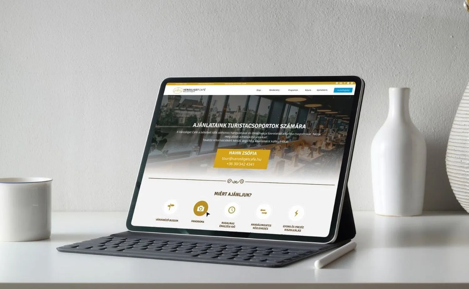 Turisztikai weboldal tableten